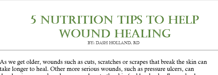 Nutrition Tips for Wound Healing